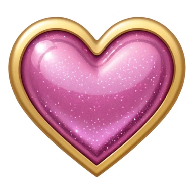 Gold heart with pink glitter  sticker