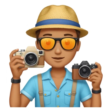 fotographer with summer clothes and sun glasses sticker