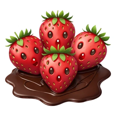 lots of strawberries in melted chocolate sticker