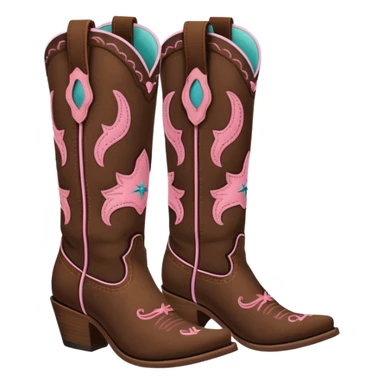 cowgirl boots cute a tiny bit of pink on it sticker