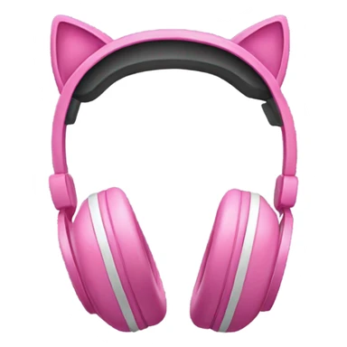 Pink headphones with cat ears sticker
