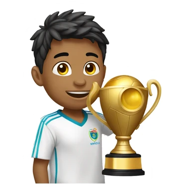 niño levantando la copa  del mundo  sticker