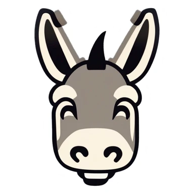 Donkey head smiling  sticker
