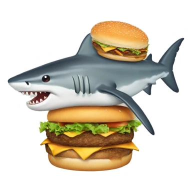 Burger on a shark sticker