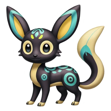 Colorful Exotic Meloetta-Umbreon-Stitch-Fakémon-creature-hybrid sticker