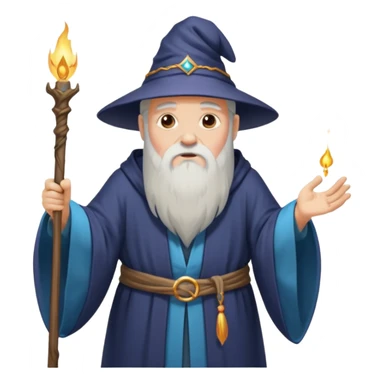 old wizard casting spells sticker