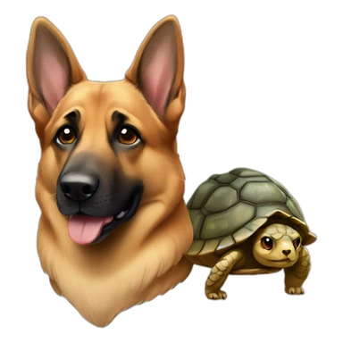 german sheperd and tortoise sticker