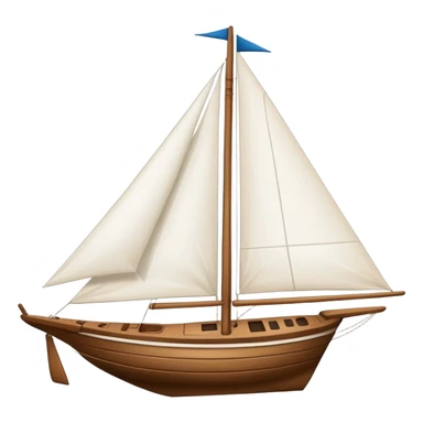 sailboat with visible rudder and white sails sticker