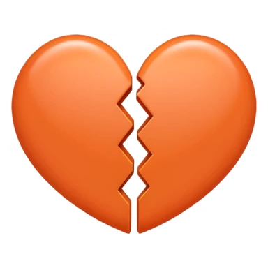 Make a half gray and half orange heart emoji (left is gray and right is orange) sticker