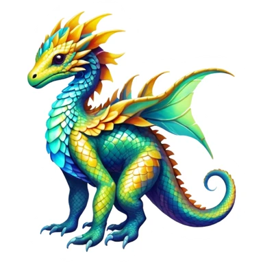 Elemental Exotic Colorful Fantasy Pokémon-Fakémon-hybrid-creature (full body) sticker