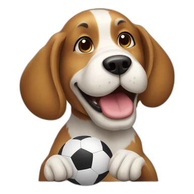 Dog playing football sticker