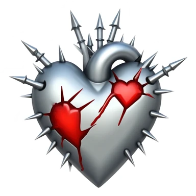 heart with metal thorns sticker