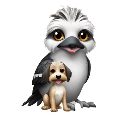 Kookaburra with a miniature Schnauzer dog  sticker