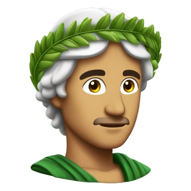 Dante Alighieri with a green laurel wreath on his head sticker