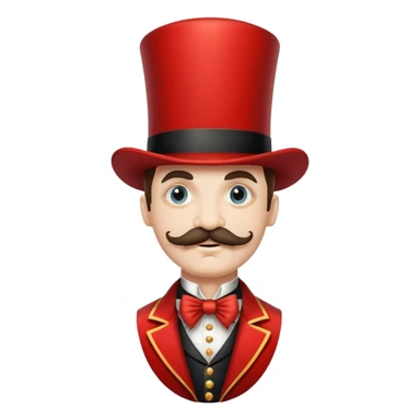 Vintage circus ringmaster with mustache sticker