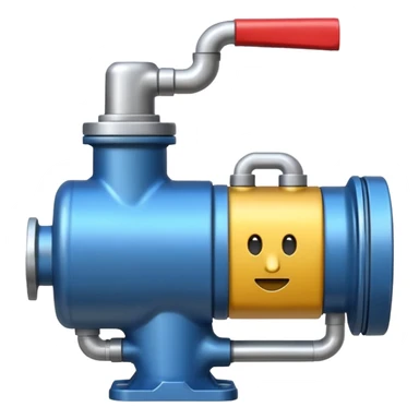 Plumbing pump, digital art emoji style, with clean lines, no face on objects, white background sticker