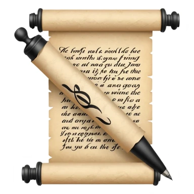 Calligraphy scroll sticker