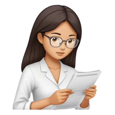 asian women review paper work sticker
