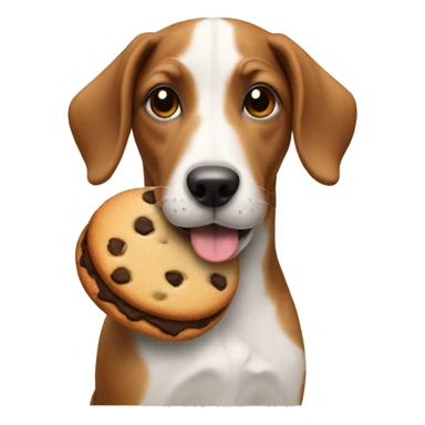 Dog wearing a cookie sticker