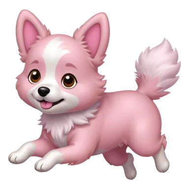 pink girly dog jumping in the air sticker