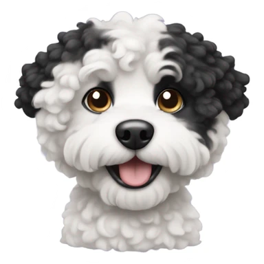 Black and white curly haired small dog sticker