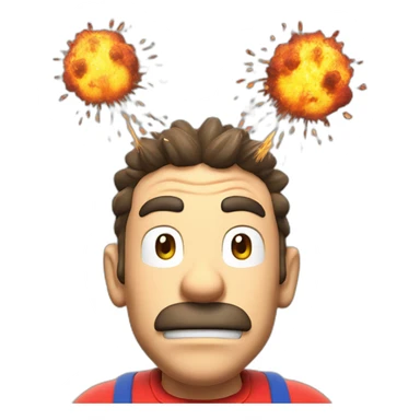 exploding head mario sticker