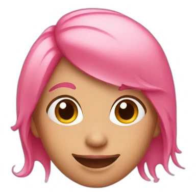 girl with] pink hair tongue sticking out sticker