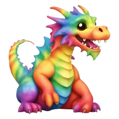 Super colorful rainbow tye dye dragon  sticker