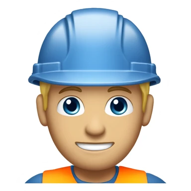 homme blond yeux bleu sans barbe avec cheveux court en l'air dans une tenue de chantier sticker