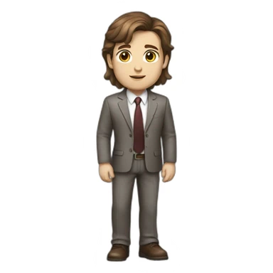 business hero brown hair white skin full body sticker