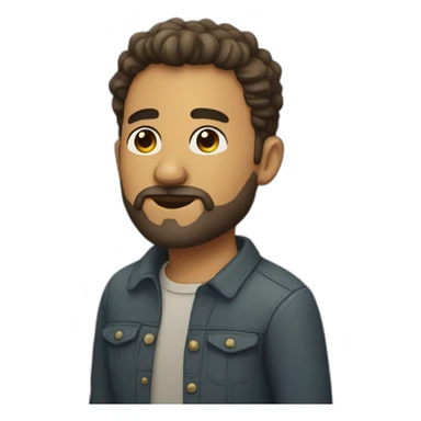 man with short beard under nose sticker