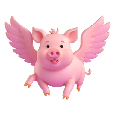 flying pig with wings sticker