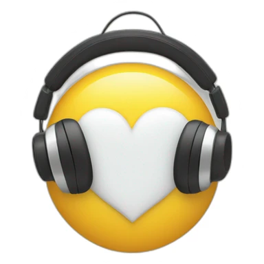 Heart with headphones sticker