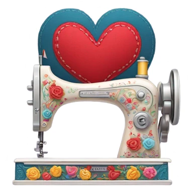 sewing machine as a heart sticker