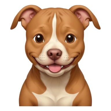 Large light brown pit bull sweetly innocently smiling  sticker