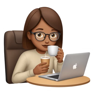 Working remote with coffee sticker