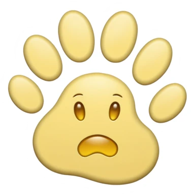 a pastel yellow pawprint sticker