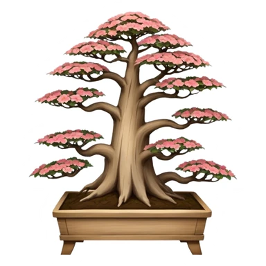 Wide Three tiered bonsai planters stand, shelving nine maple specimens and several smaller azaleas, frame made of oaken palette wood  sticker