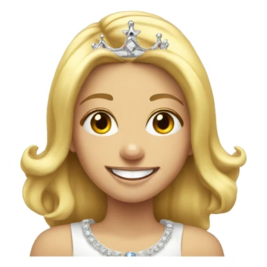 smiling blonde girl portrait wearing crown sticker