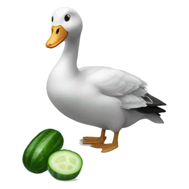 goose eating cucumber sticker