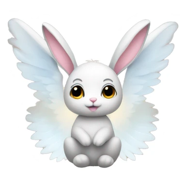 bunny with a halo and angel wings sticker