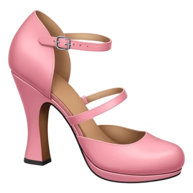 Has a rounded toe and a strap across the instep — one pink pair resembles this style. sticker