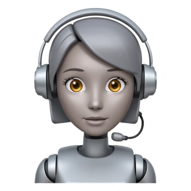 female call center robot sticker