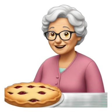 Granny with pies sticker
