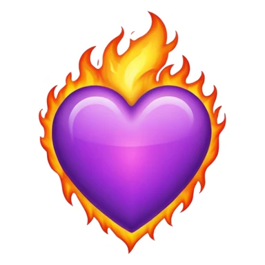 Um coração roxo pegando fogo sticker