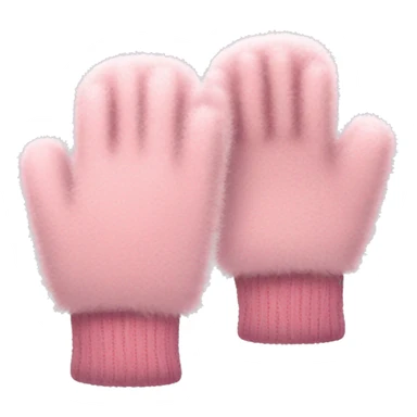 light Pink winter gloves that are fuzzy sticker
