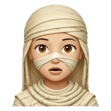 The mummy girl with her mouth closed sticker