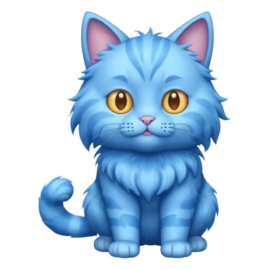 blue cat full body sticker