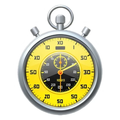 A yellow hologram of a stopwatch sticker