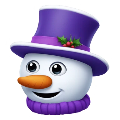 Snowman with purple hat sticker